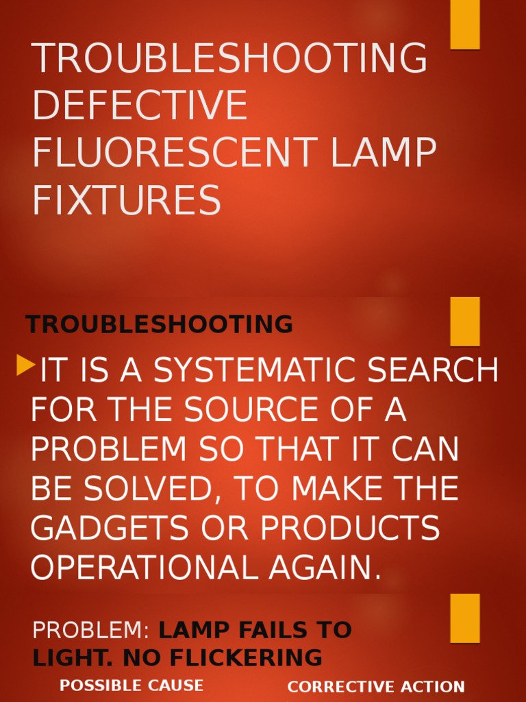Troubleshooting Defective Fluorescent Lamp Fixtures PDF Fluorescent Lamp Troubleshooting