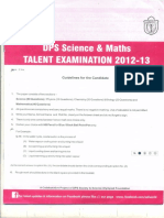 DPS Science _ Maths Talent Exam_2012-13