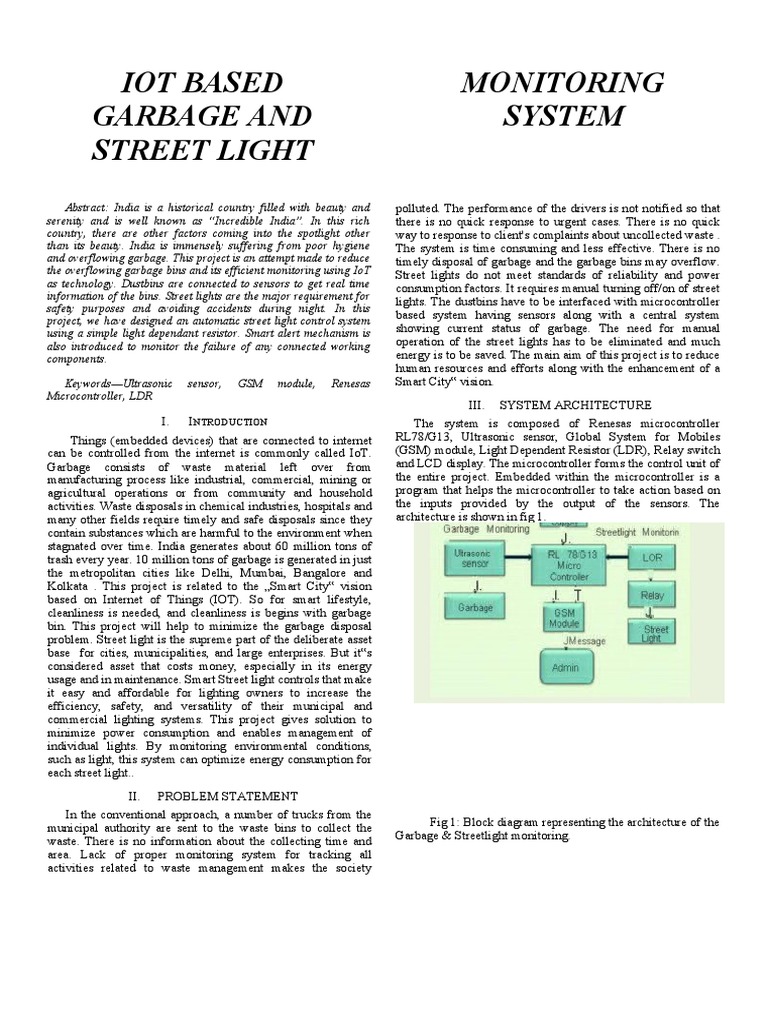 IoT Street Light & Garbage Monitoring System | PDF | Internet Of Things ...