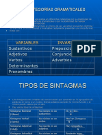 Categorias Gramaticales y Sintagmas