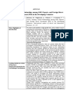 Dynamic Causal Relationships Among GDP, Exports, and Foreign Direct Investment (FDI) in The Developing Countries