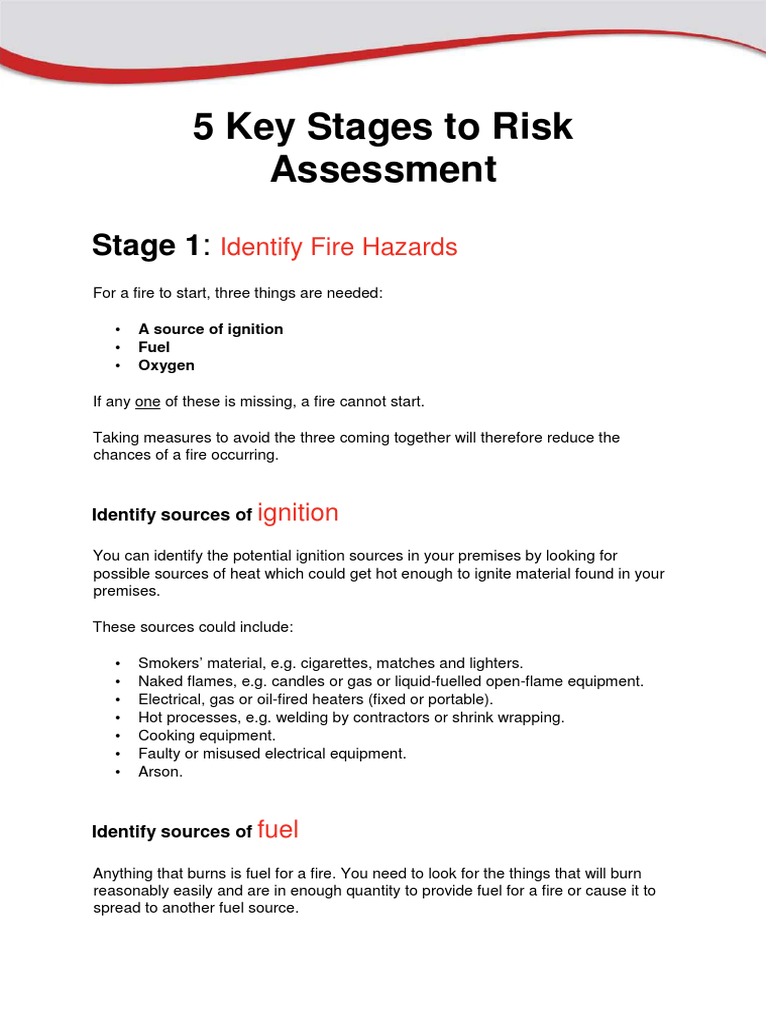 Five Stages of Fire Risk Assessment | PDF | Fire Safety | Fires