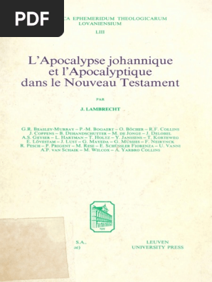 bibliotheca ephemeridum theologicarum lovaniensium 53 jan lambrecht ed l apocalypse johannique et l apocalyptique dans le nouveau testament leuven university press 1980 pdf hermeneutiques livre de la revelation