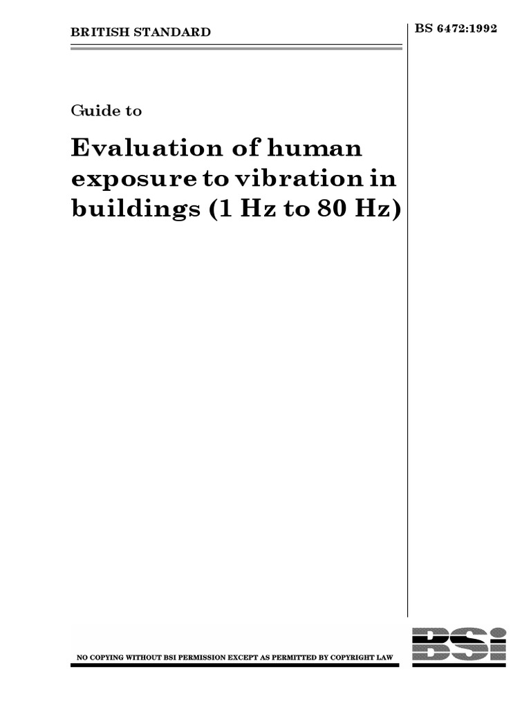 BS 6472-92 Evaluation of Human Exposure To Vibration in Buildings | PDF ...