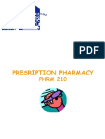 Presription Pharmacy: PHRM 210