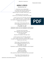 ADELE LYRICS - Someone Like You PDF