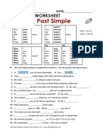 Grammar Worksheet. VERB TO BE (Simple Past) PDF