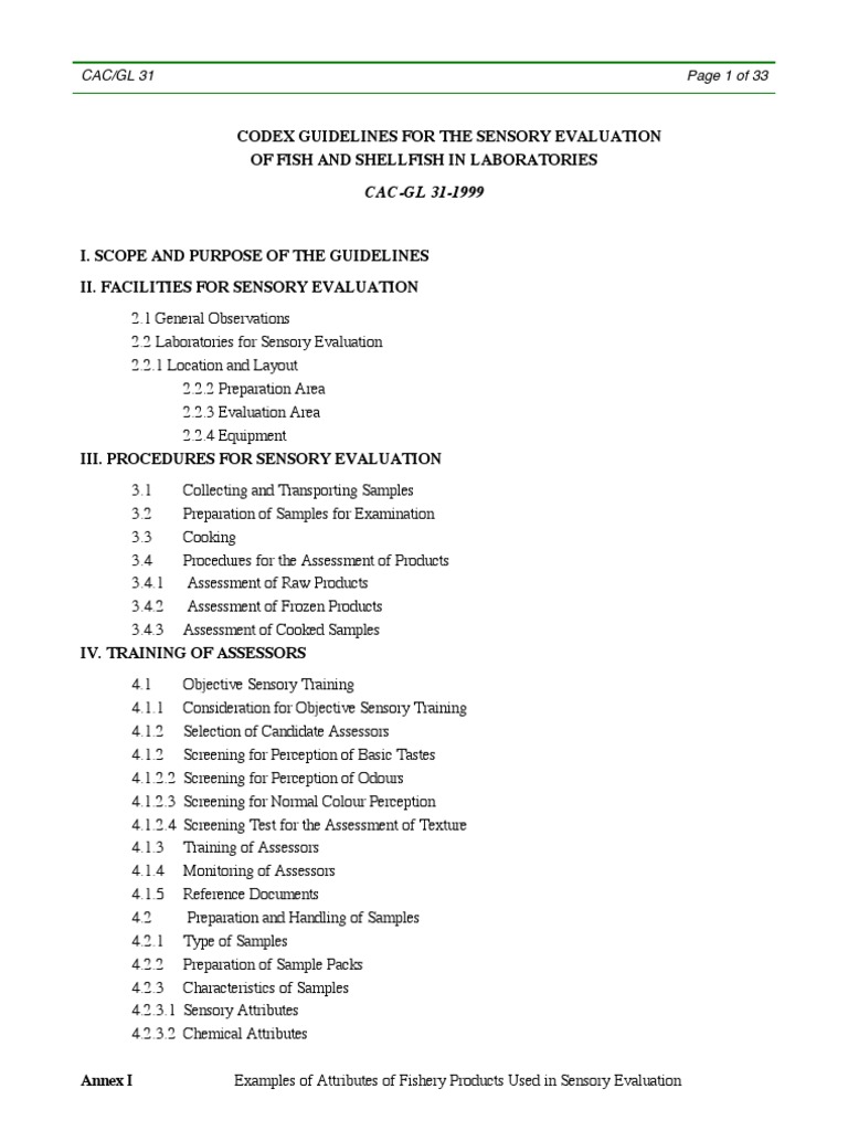 Sensory Evaluation Guidelines for Fish | PDF | Odor | Perception