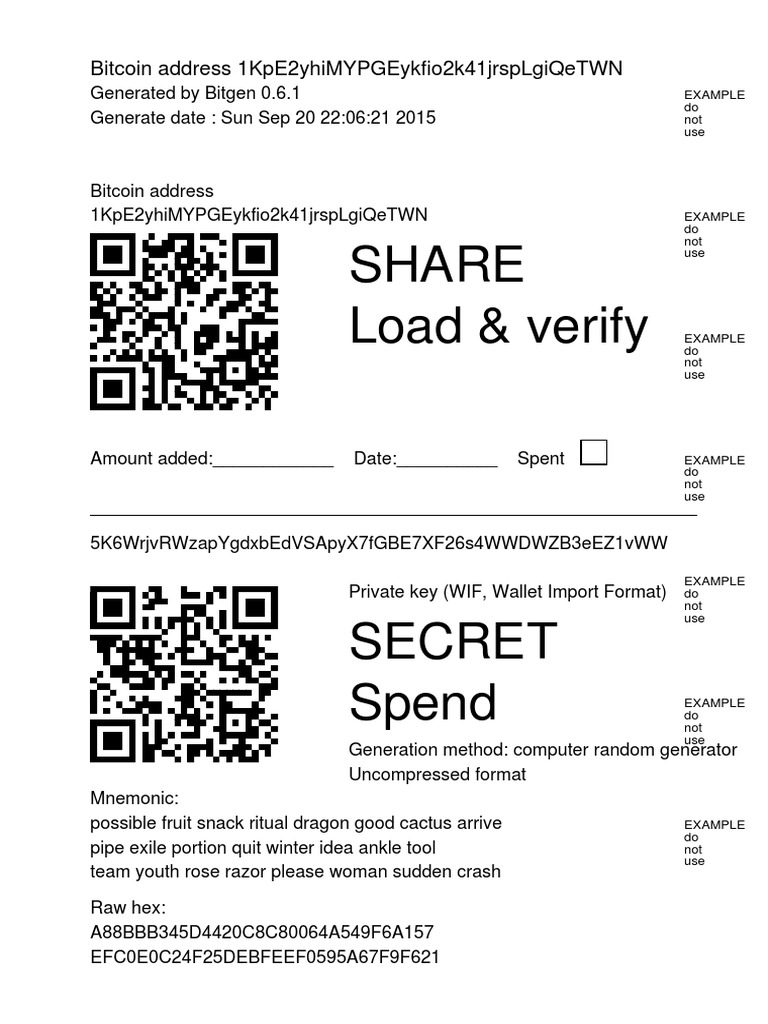 Bitcoin Address & Private Key Info | PDF | Cultural Globalization | Currency