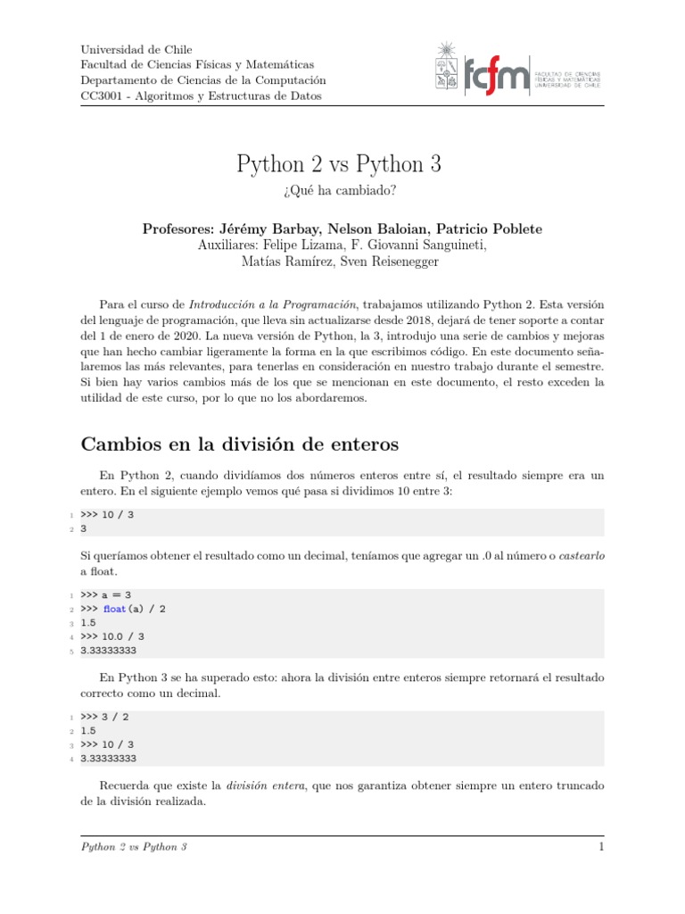 Python 2 Vs Python 3 | PDF | Python (lenguaje de programación ...