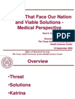 Threats That Face Our Nation and Viable Solutions - Medical Perspective