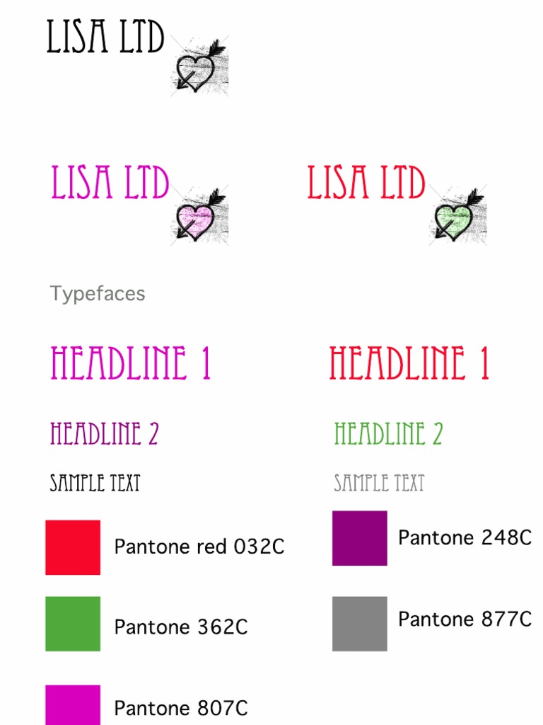 Typeface Color Guide for Lisa Ltd | PDF