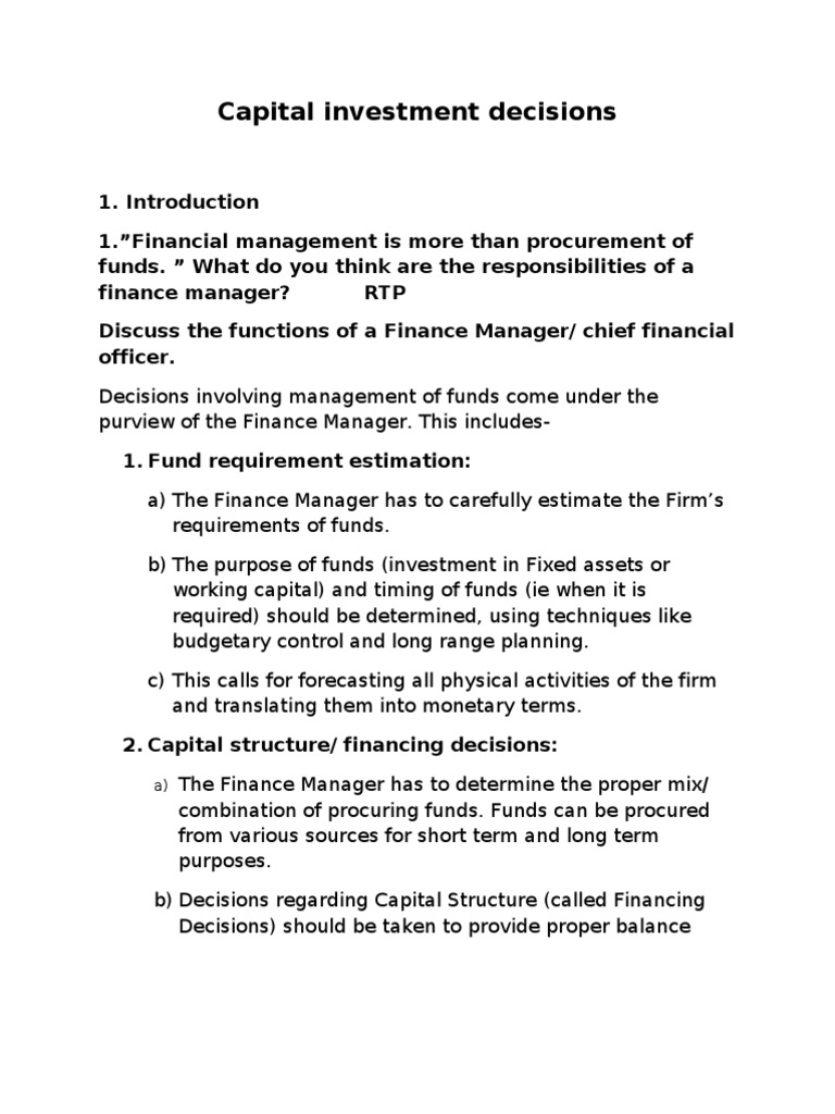 Capital Investment Decisions | PDF | Net Present Value | Internal Rate ...