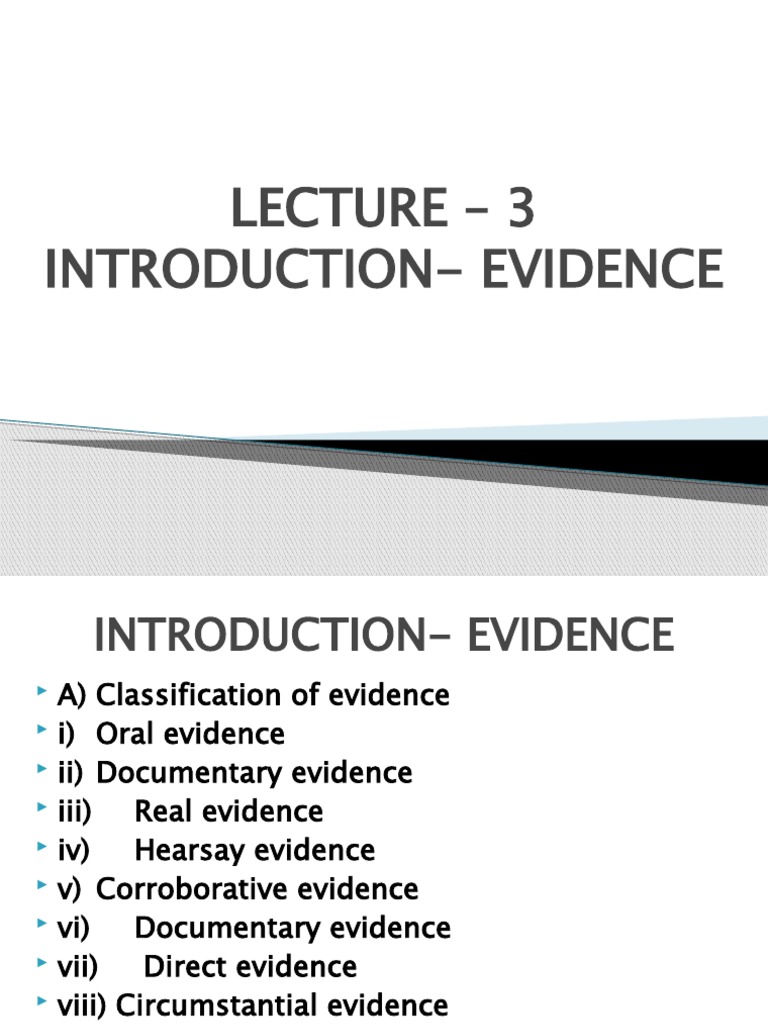 Introduction - Evidence | PDF | Circumstantial Evidence | Evidence