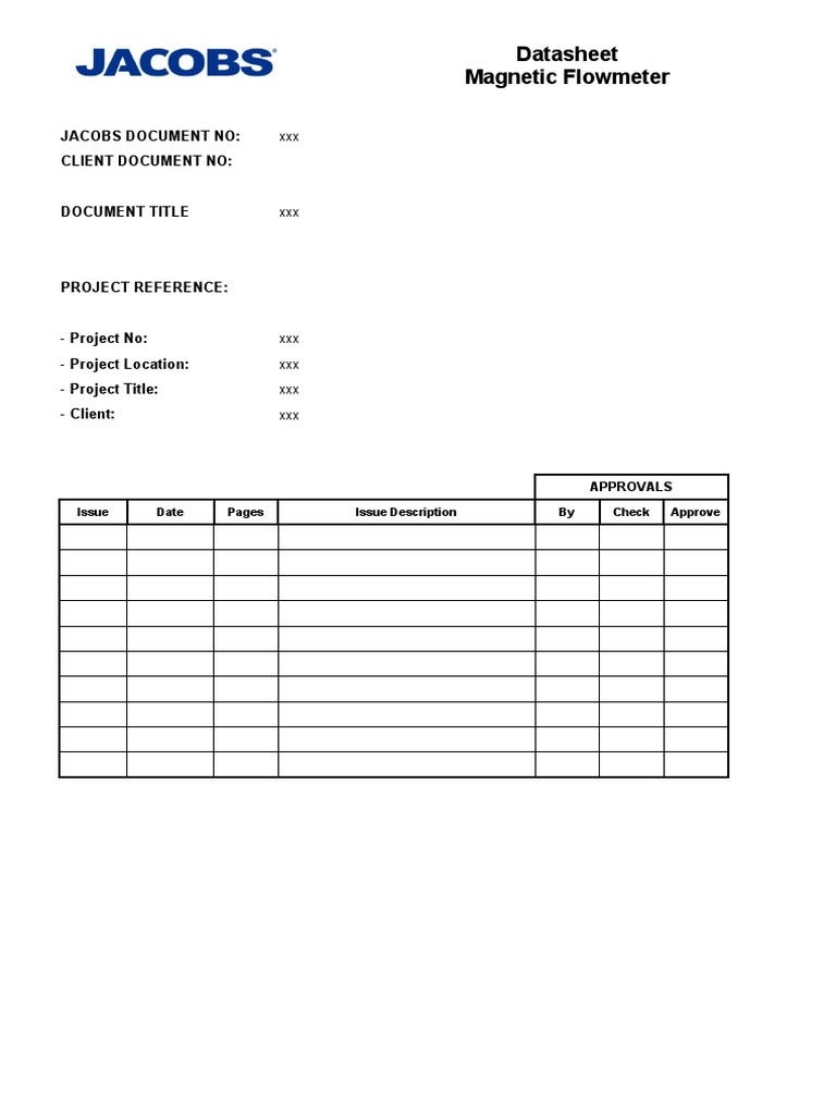 Magnetic Flow Meter Datasheet | PDF | Flow Measurement | Fluid Dynamics