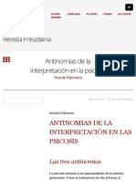 Antinomias de La Interpretación en La Psicosis - Palomera PDF