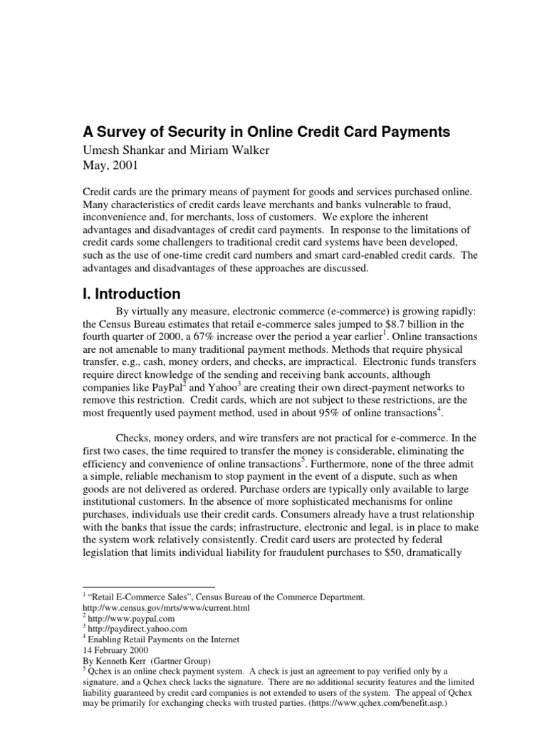 Security Issues in Online Credit Card Payments | PDF | Credit Card | E ...