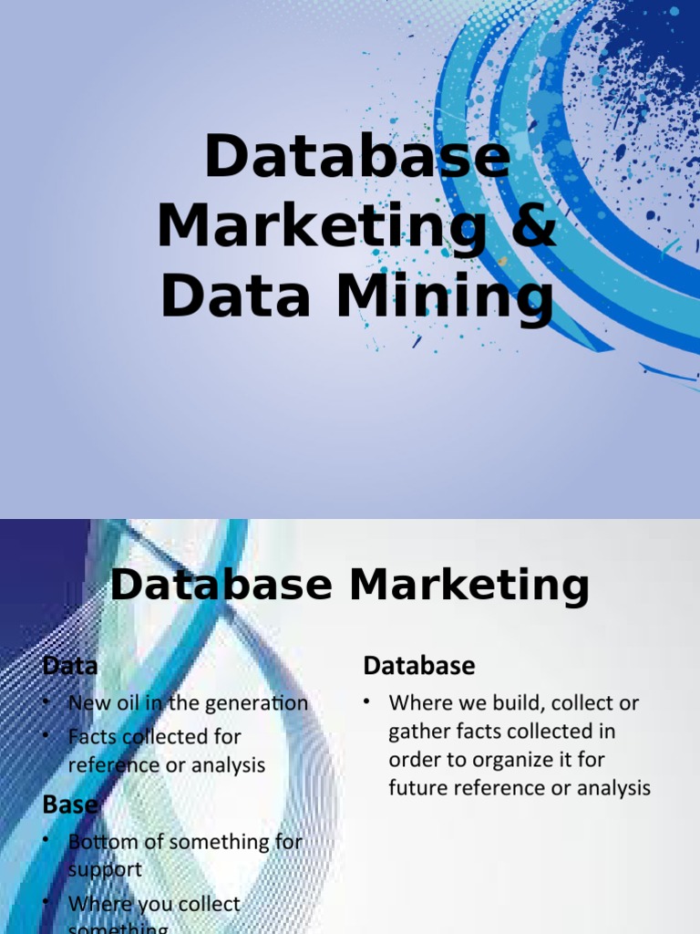 Database Marketing Strategies Explained | PDF | Marketing | Databases