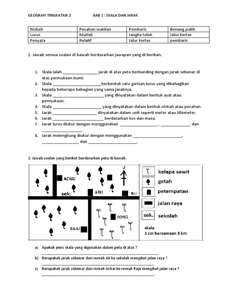 Geog Skala Dan Jarak Ting 2 Pdf