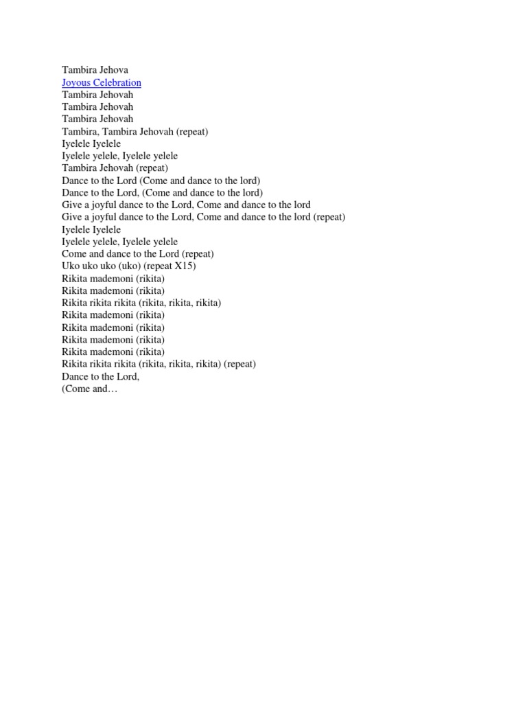 Tambira Jehova PDF PDF