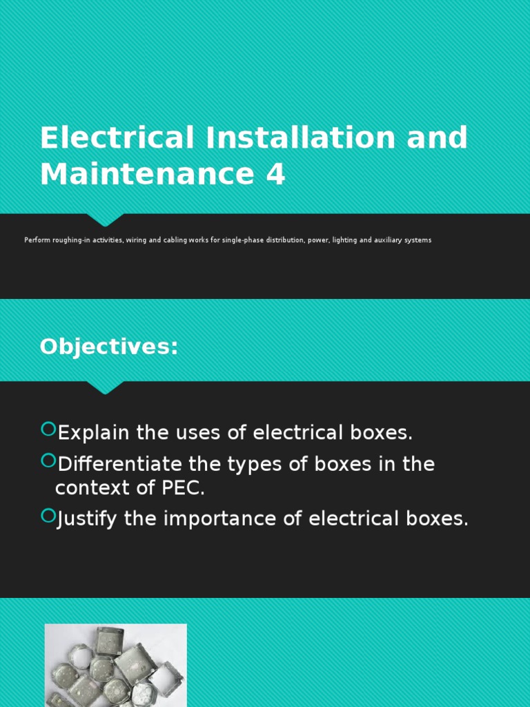 Types and Uses of Electrical Boxes | PDF | Electrical Wiring | Drywall