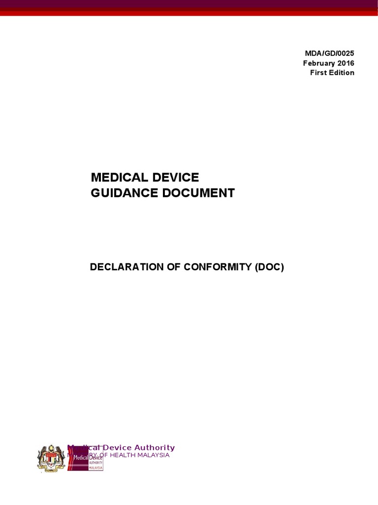 Medical Device Declaration of Conformity | PDF | Medical Device ...