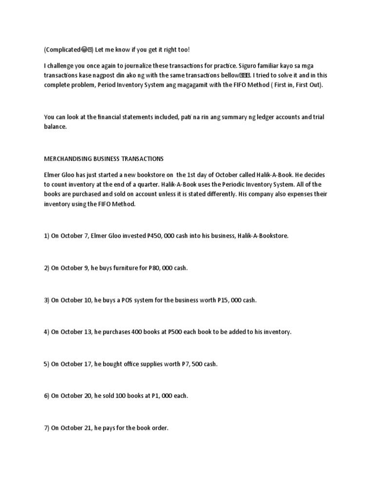 Fifo Method | PDF | Debits And Credits | Cost Of Goods Sold