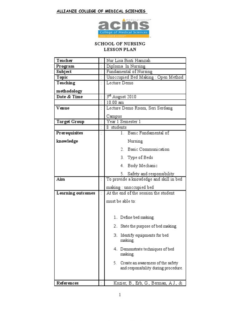 Unoccupied Bed Making Nursing Patient