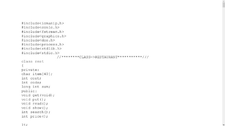 C++ Project On Restaurant Billing7 | PDF | Educational Technology ...