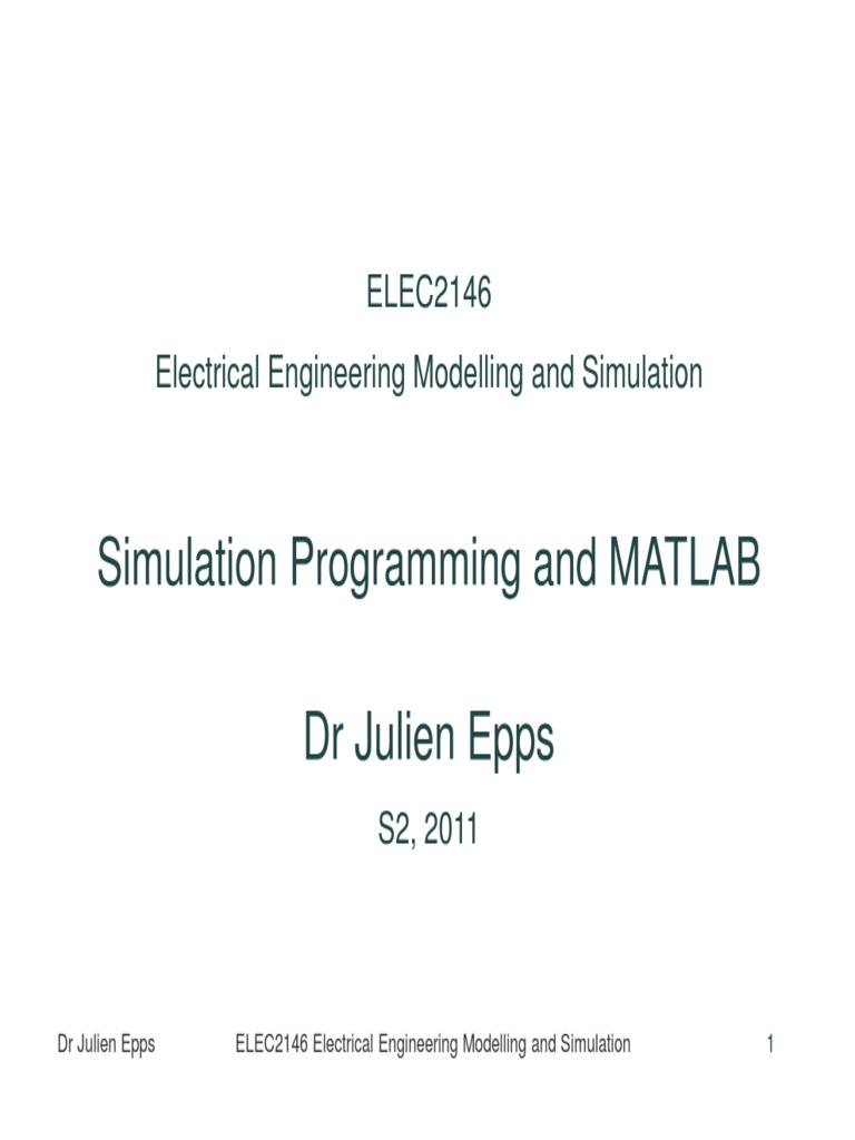 MATLAB Simulation Programming Guide | PDF | Computer Programming ...