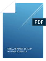 Area and Perimeter Formula PDF