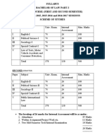 B.a.ll.b (Five Year Course) Part-I (Semeseter I & Ii)