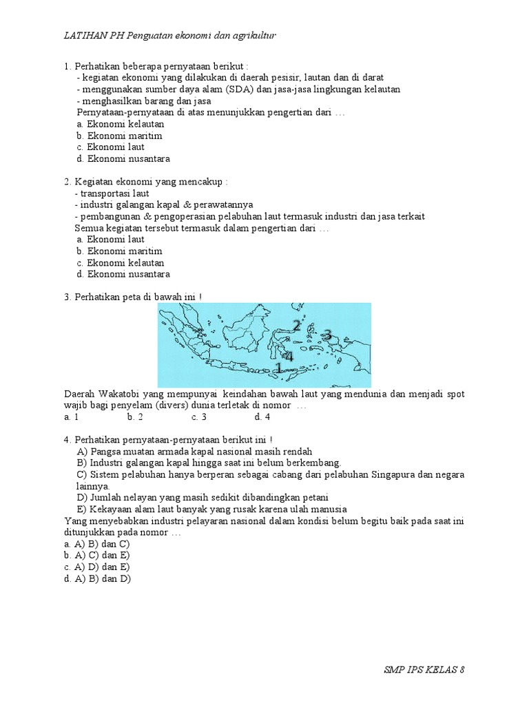 Soal Latihan Ph Penguatan Ekonomi Dan Agrikultur