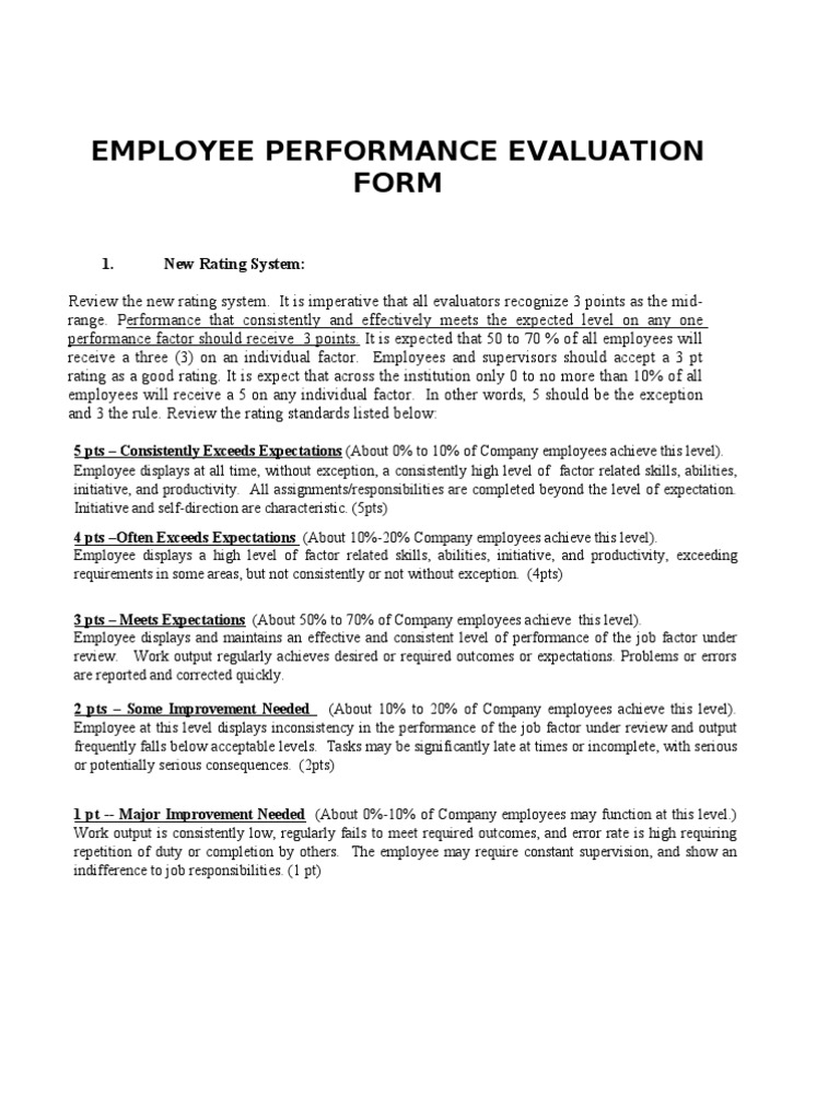Employee Performance Evaluation Form R 769 | PDF | Performance ...