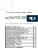 Resolução do Conselho de Administração da UnB sobre taxas acadêmicas