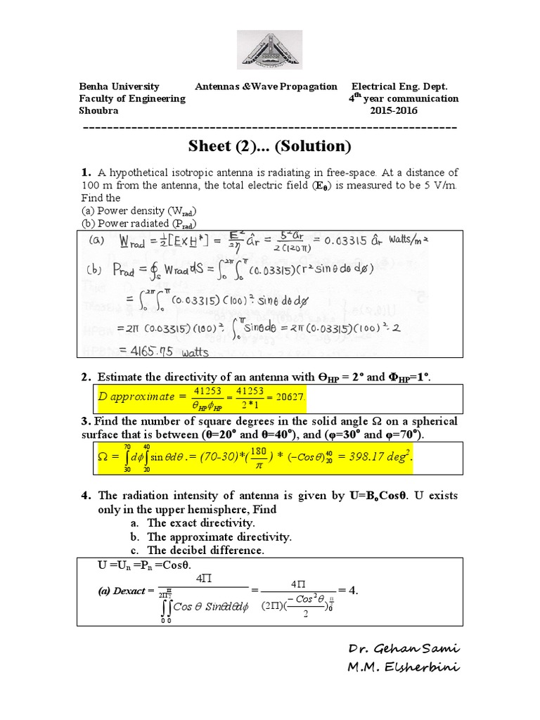 Some Solutions of Chapter 2 of Antenna Theory Analysis and Design of