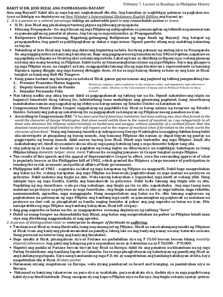 Readings in Philippine History February 7 3rd Lesson | PDF