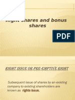 Right Shares and Bonus Shares