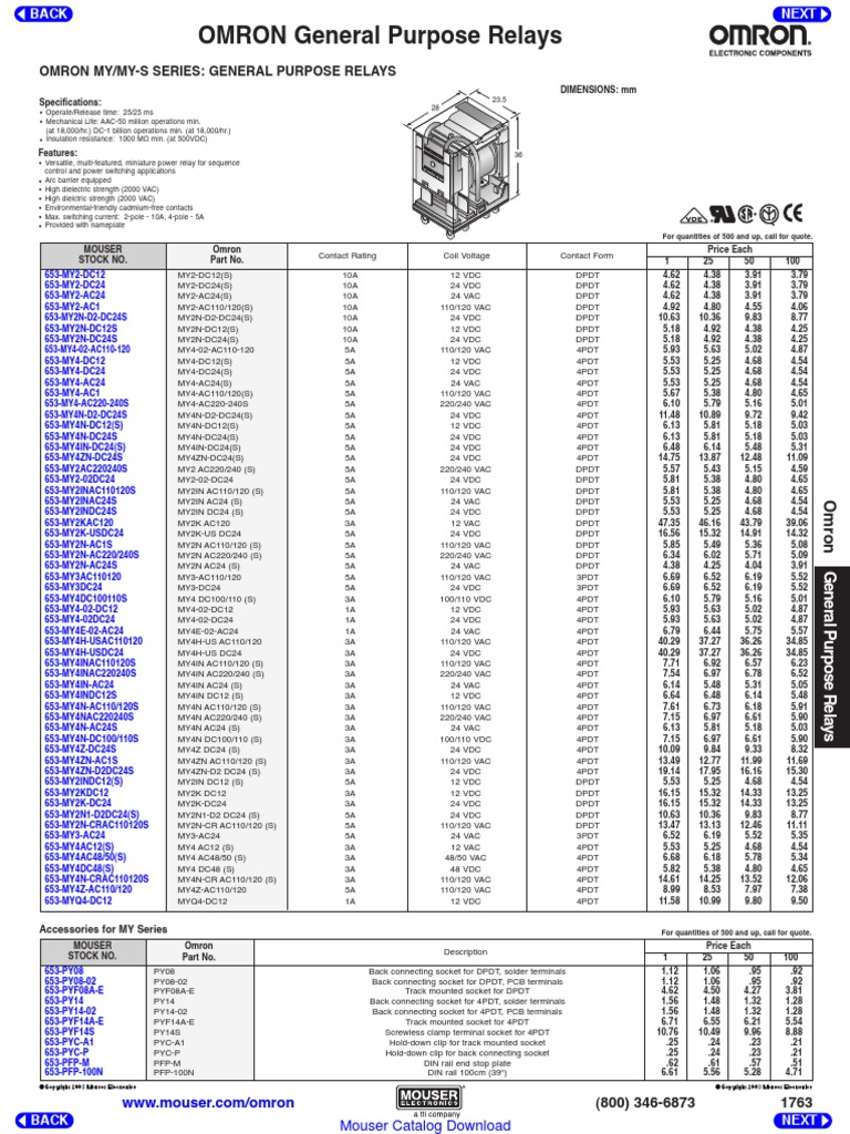 Omron Relay PDF Relay Switch
