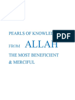Pearls of Knowledge From Allah The Most Beneficient & Merciful