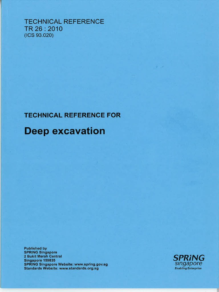 Tr 26 10 Ics 93 0 Technical Reference For Deep Excavation Geotechnical Engineering Deep Foundation