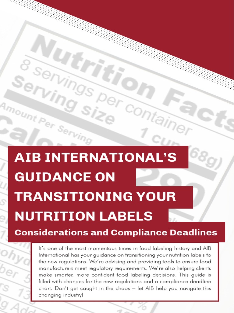 AIB - Food Label Transition PDF | PDF | Nutrition Facts Label | Food ...