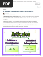 Artigos Definidos e Indefinidos em espanhol – Artículos definidos y indefinidos - Toda Matéria
