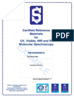 Certified Reference Materials for Molecular Spectroscopy