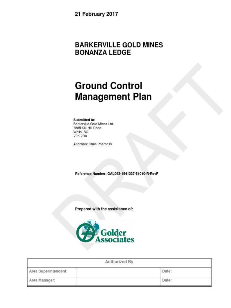 5.28 Report Entitled Barkerville Gold Mines Bonanza Ledge Ground