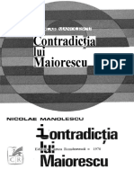 MANOLESCU Nicolae Contradictia Lui Maiorescu PDF