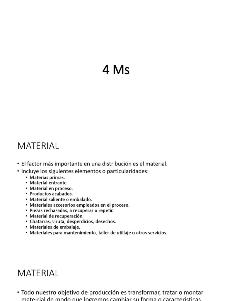Metodología de las 4 M en Producción | PDF | Diseño | Ritmo