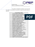 Lista de Aprovados PEP 2019