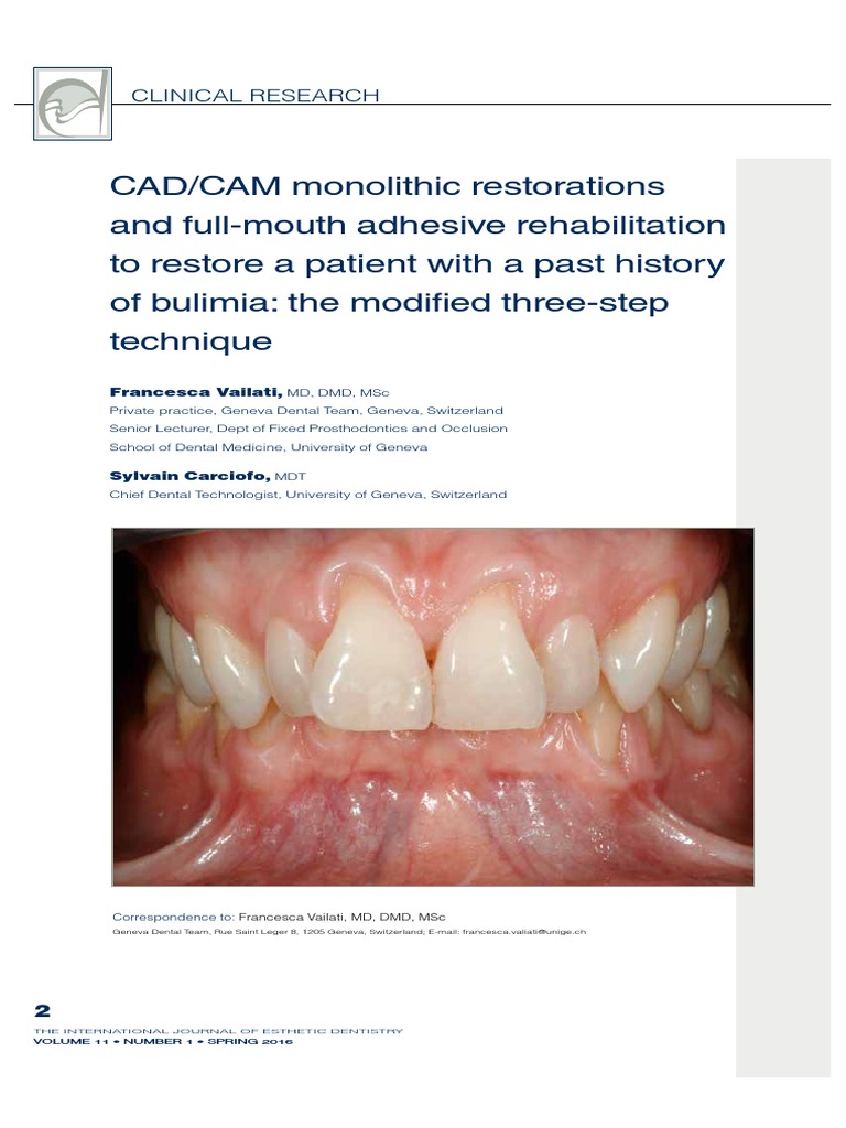 7 CAD CAM Monolithic Restorations and Full-Mouth Adhesive ...