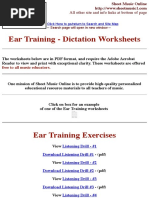 Ear Training Music Education Worksheets